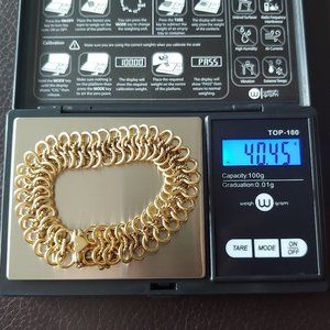 Antique, vintage REAL 14k gold woven link bracelet
